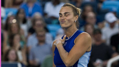 Pictured: A disappointed Aryna Sabalenka