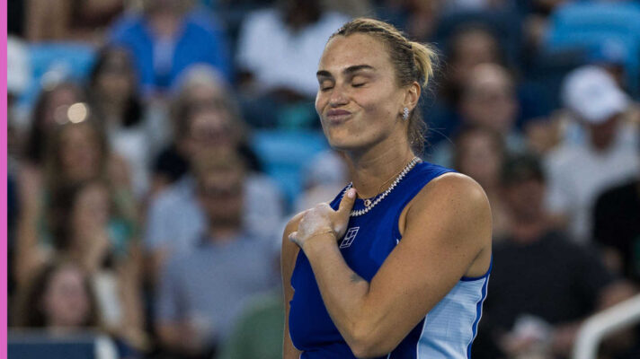 Pictured: A disappointed Aryna Sabalenka