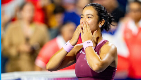 Pictured: Alex Eala celebrates