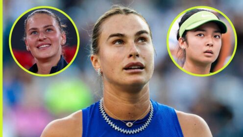 Aryna Sabalenka, Marta Kostyuk and Alex Eala