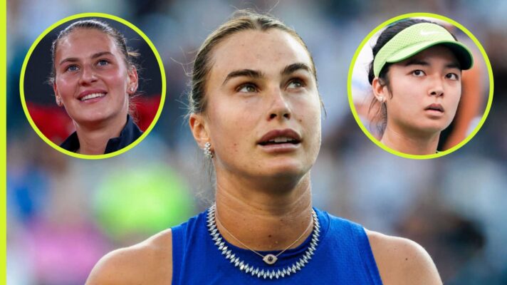 Aryna Sabalenka, Marta Kostyuk and Alex Eala