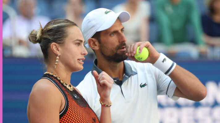Pictured: Aryna Sabalenka and Novak Djokovic