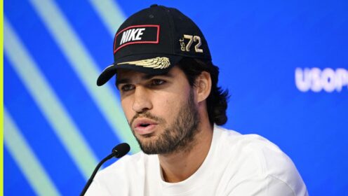 Carlos Alcaraz at a US Open press conference