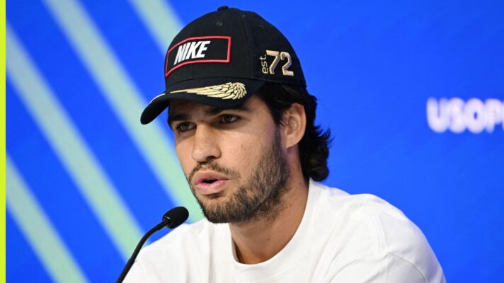 Carlos Alcaraz at a US Open press conference