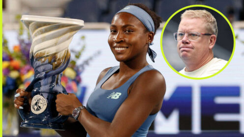 Pictured: Coco Gauff with inset of Gavin MacMillan