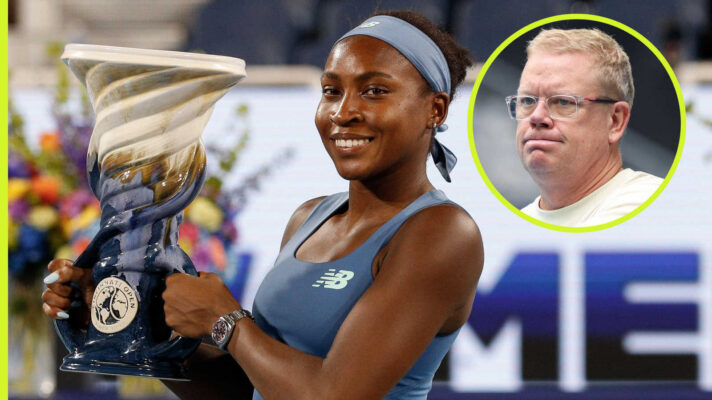 Pictured: Coco Gauff with inset of Gavin MacMillan
