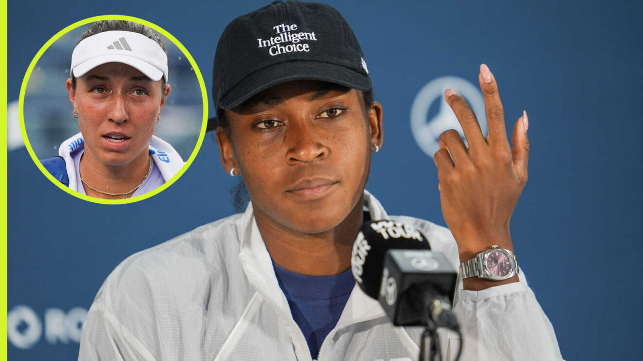 Pictured: Coco Gauff with inset of Jessica Pegula