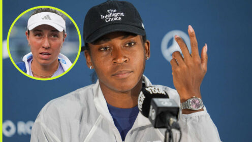 Pictured: Coco Gauff with inset of Jessica Pegula