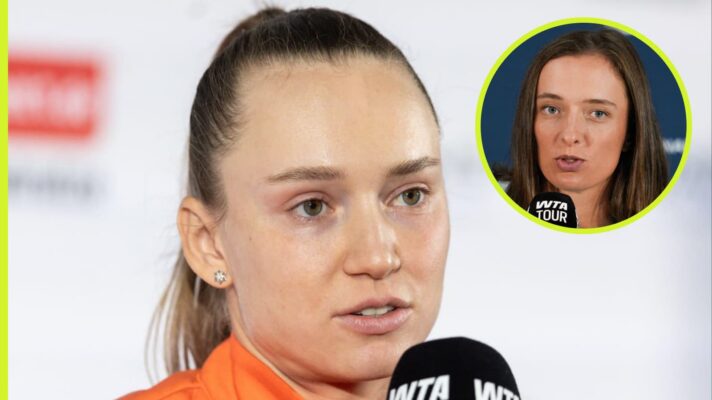 Elena Rybakina and Iga Swiatek inset