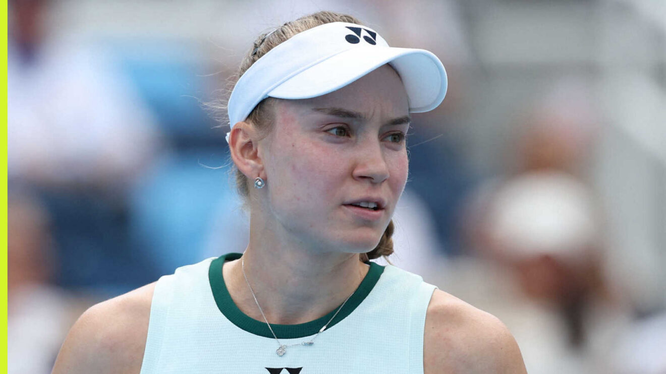 Pictured: Elena Rybakina during a match