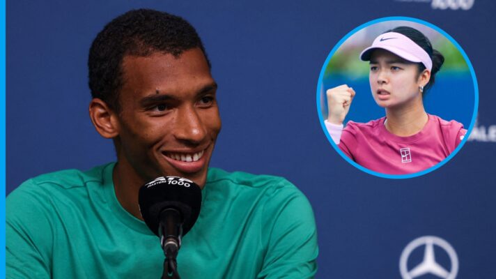 Felix Auger-Aliassime with an Alex Eala inset