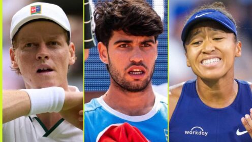 Jannik Sinner, Carlos Alcaraz and Naomi Osaka