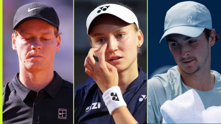 Pictured: Jannik Sinner, Elena Rybakina and Joao Fonseca