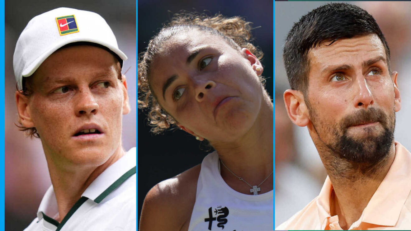Pictured: Jannik Sinner, Jasmine Paolini and Novak Djokovic