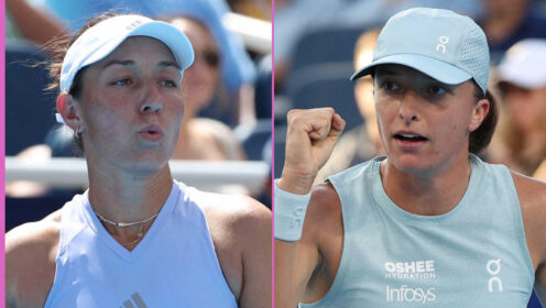 Pictured: Jessica Pegula and Iga Swiatek