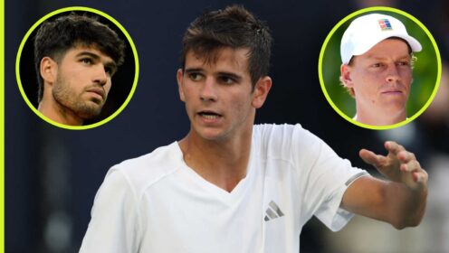 Rafael Jodar, Carlos Alcaraz and Jannik Sinner