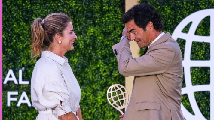 Pictured: Mirka Federer and Roger Federer at International Hall of Fame ceremony