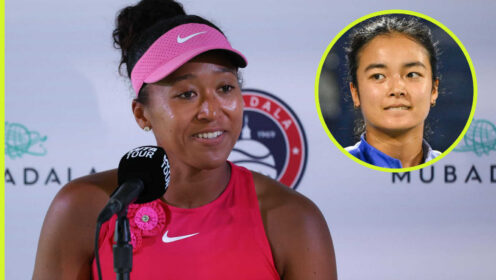 Pictured: Naomi Osaka with inset of Alex Eala