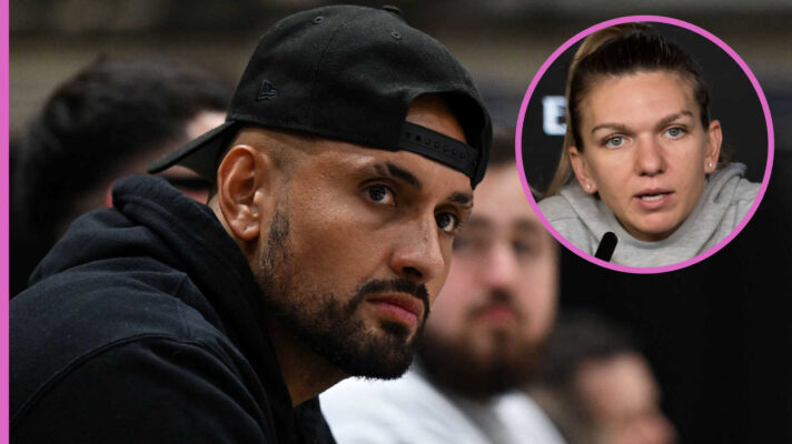 Pictured: Nick Kyrgios with inset of Simona Halep