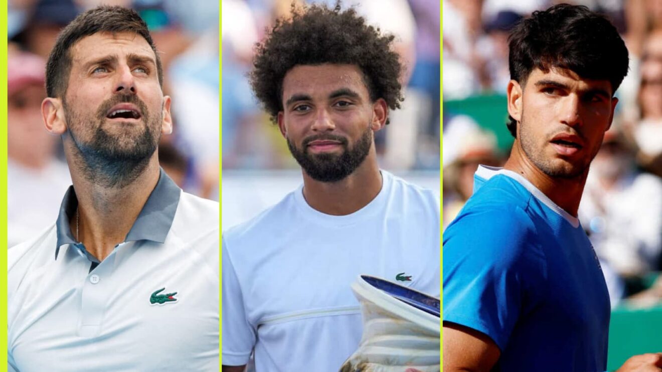 Novak Djokovic, Arthur Fils and Carlos Alcaraz