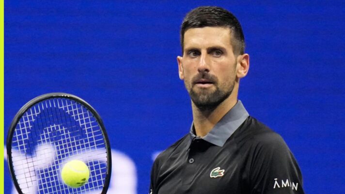 Novak Djokovic in action at the US Open
