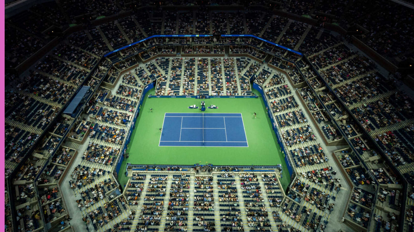 Pictured: Overview of Arthur Ashe Stadium at the US Open in New York