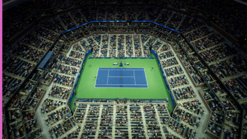 Pictured: Overview of Arthur Ashe Stadium at the US Open in New York