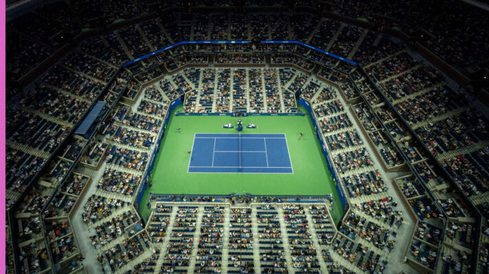 Pictured: Overview of Arthur Ashe Stadium at the US Open in New York