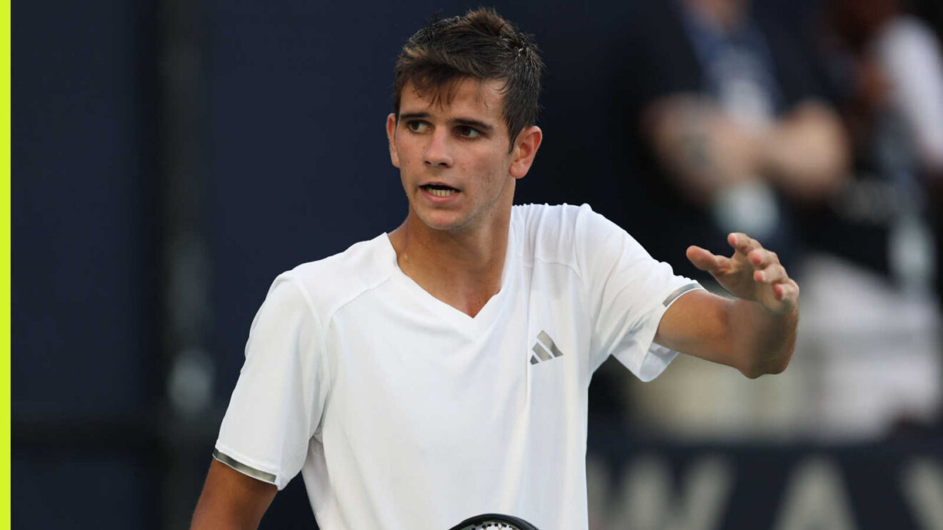 Pictured: Rafael Jodar reacts during his match