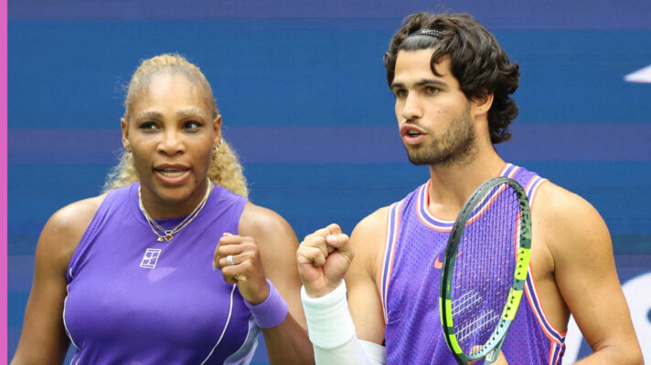 Pictured: Serena Williams and Carlos Alcaraz at the US Open