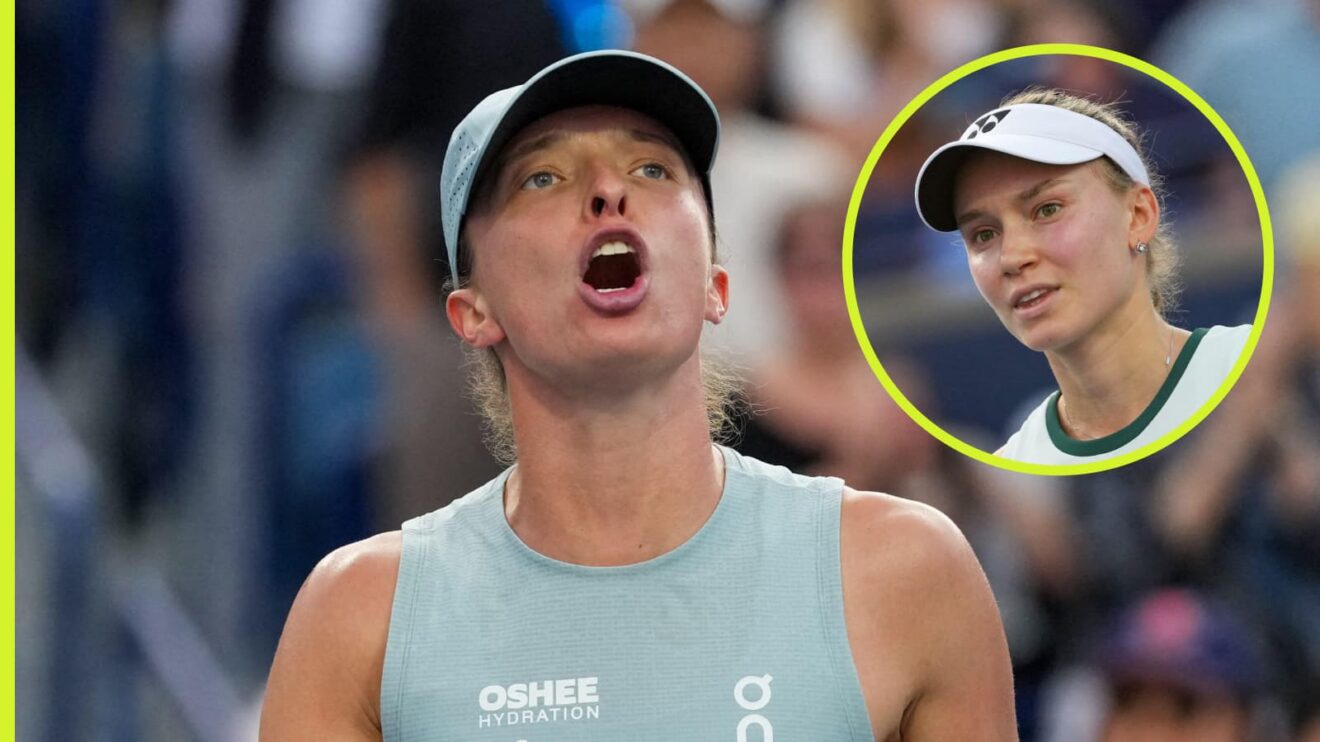 Pictured: Iga Swiatek celebrates beating Elena Rybakina in Toronto