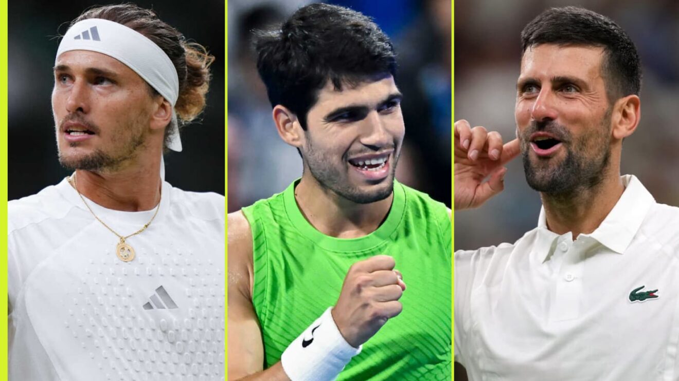 Alexander Zverev, Carlos Alcaraz and Novak Djokovic
