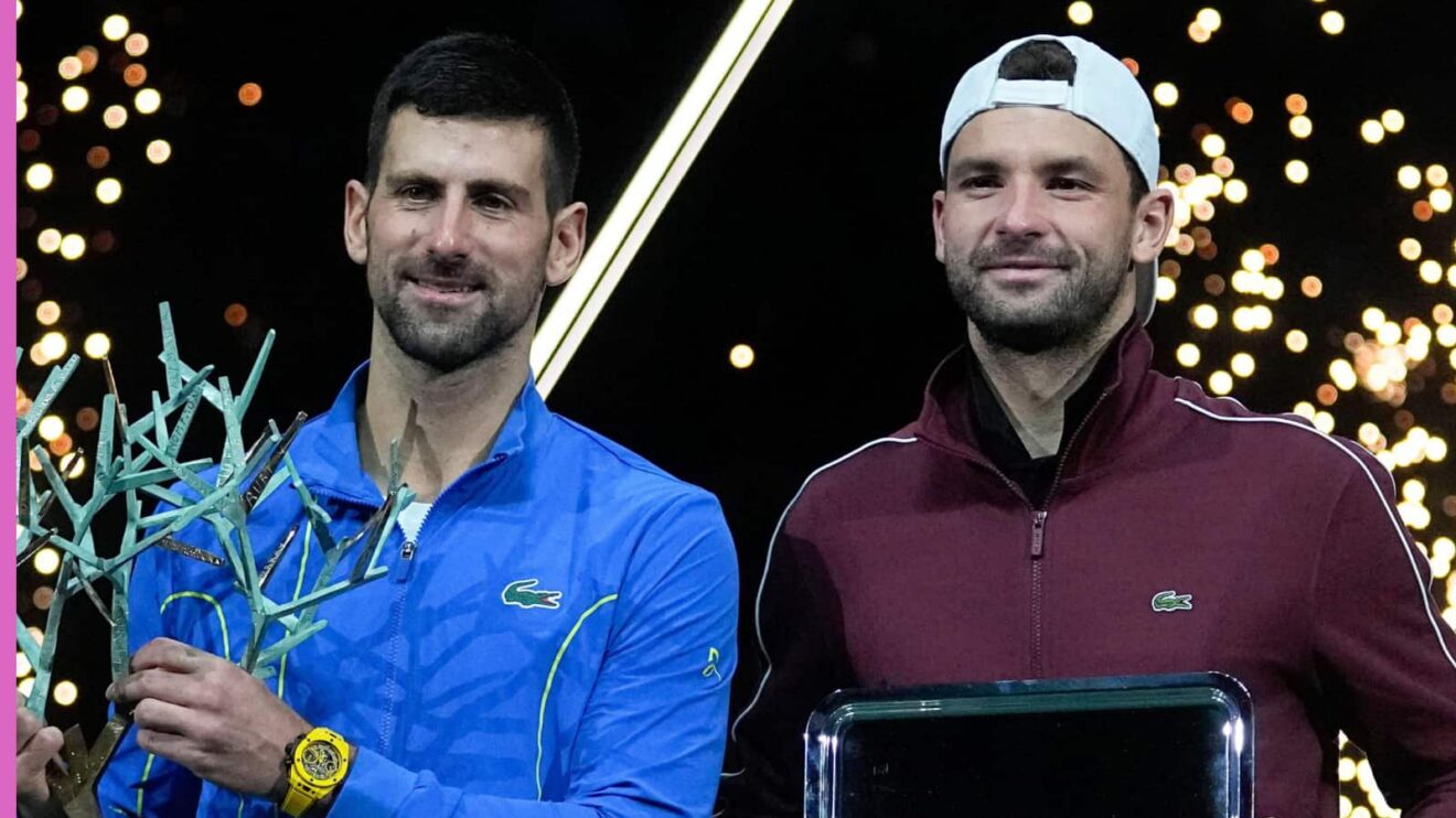 Pictured: Novak Djokovic and Grigor Dimitrov