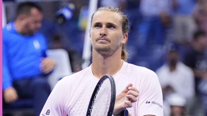Pictured: Alexander Zverev applauds the US Open crowd after beating Lorenzo Sonego