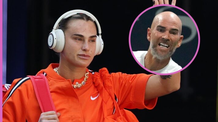 Pictured: Aryna Sabalenka and Adrian Mannarino (inset) at the US Open