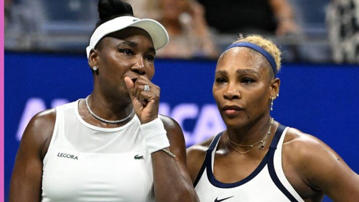 Pictured: Venus Williams and Serena Williams in US Open action