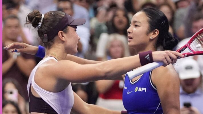 Pictured: Iva Jovic and Alex Eala hug after their US Open match
