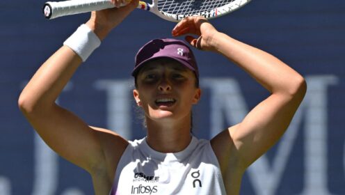 Pictured: Iga Swiatek is knocked out of the US Open