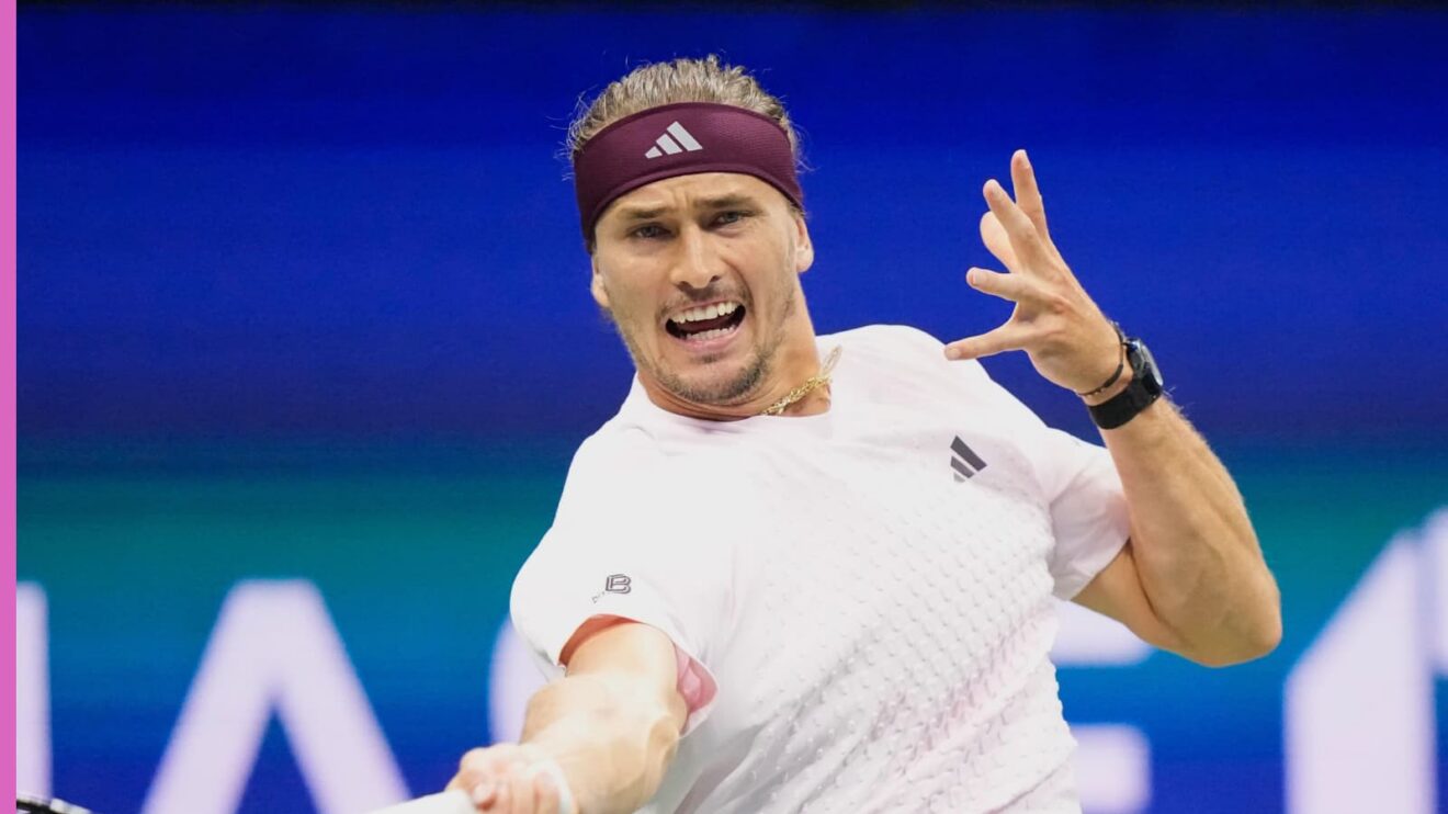 Pictured: Alexander Zverev in US Open action