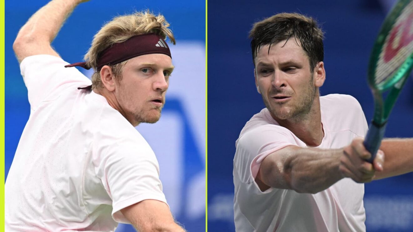 Pictured: Alejandro Davidovich Fokina takes on Hubert Hurkacz in the Chengdu Open final