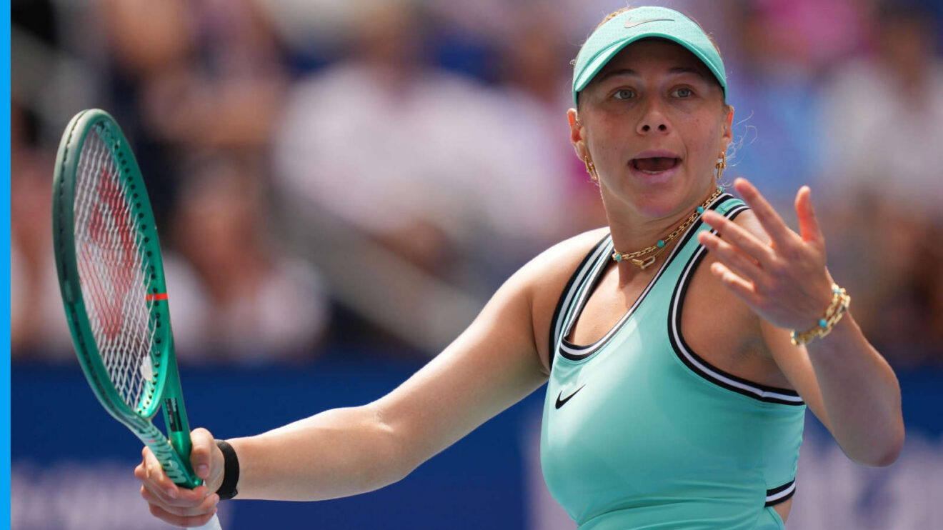 Pictured: A frustrated Amanda Anisimova