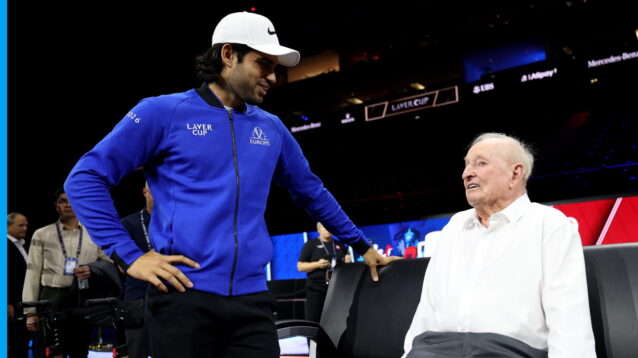 Carlos Alcaraz and Rod Laver at the Laver Cup