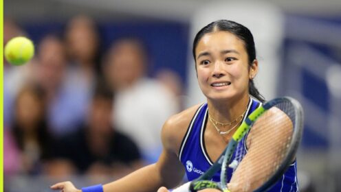 Alex Eala during her 2026 US Open match against Iva Jovic.