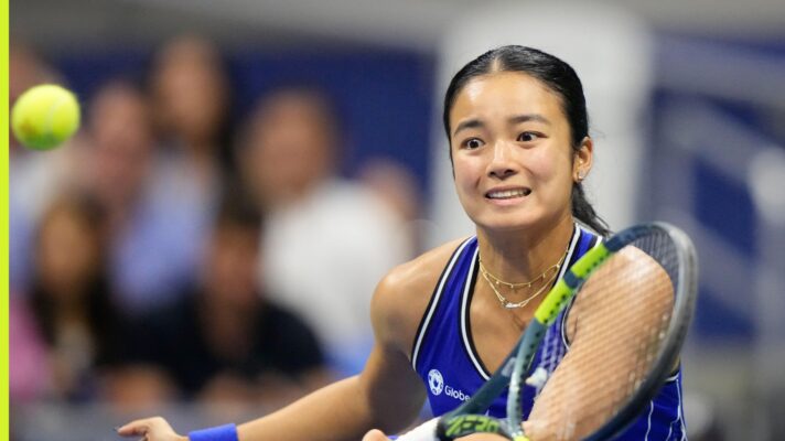 Alex Eala during her 2026 US Open match against Iva Jovic.