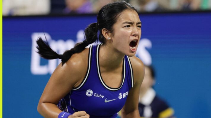 Alex Eala celebrates at the US Open