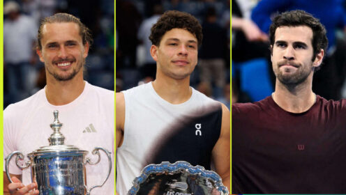 Pictured: Alexander Zverev, Ben Shelton and Karen Khachanov