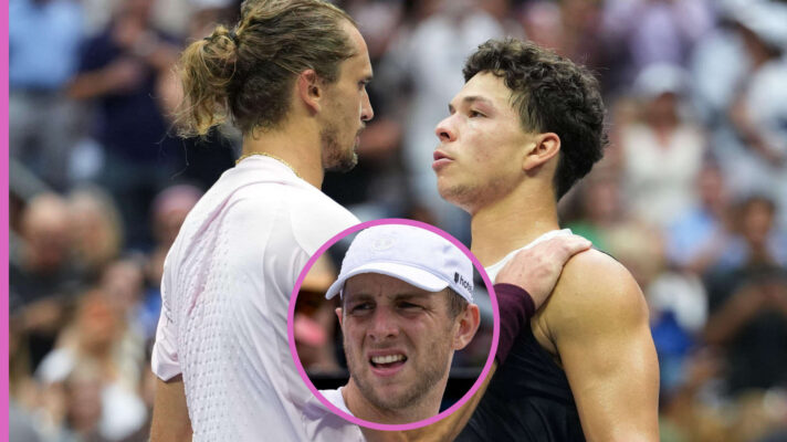 Pictured: Alexander Zverev and Ben Shelton with inset of Tallon Griekspoor