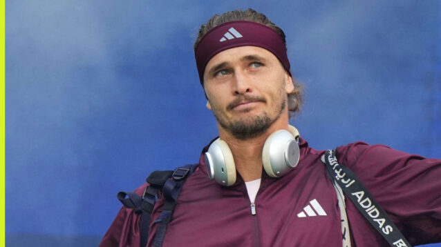 Pictured: Alexander Zverev arrives on court