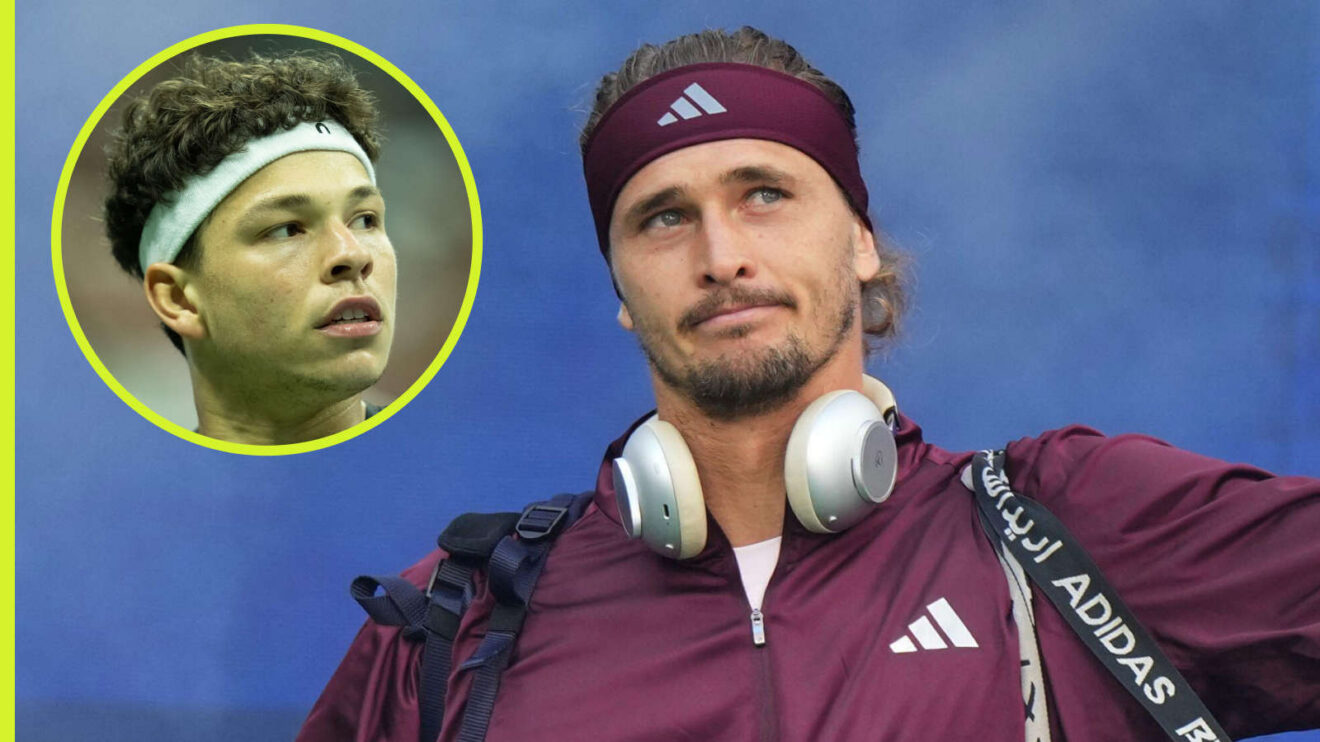 Pictured: Alexander Zverev with inset of Ben Shelton