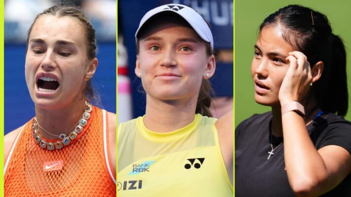 Aryna Sabalenka, Elena Rybakina and Emma Raducanu
